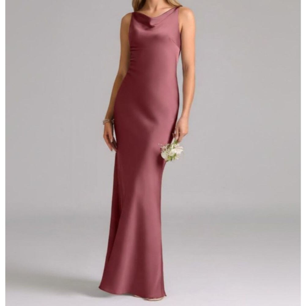 Azazie NEW Nicolina Gown Size 6 A6 Prom Bridesmaid Dress Desert Rose Formal